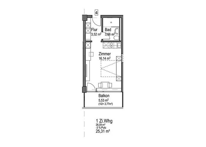 Apartament Huber Living Basic 204 *